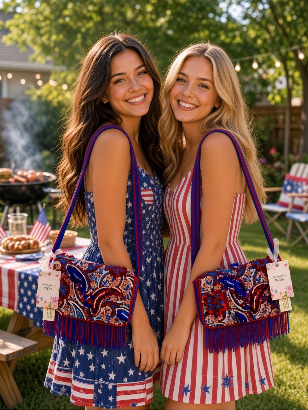 JULY 4TH - SET x2 - VIRAL BEADED BAGS MATCHING - RED, WHITE, AND BLUE 2026 - Picture 8 of 8